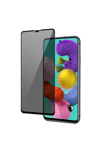 Samsung Galaxy M31S Hayalet Ekran Koruyucu Temperli Tam Kaplayan Tasarım (New 5D Privacy) Siyah ürün görseli 1
