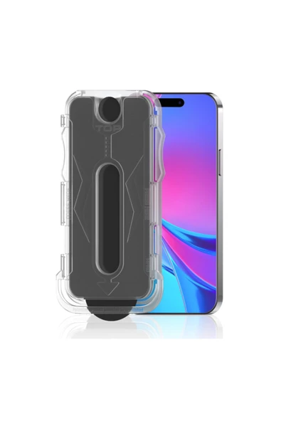 Iphone 14 Plus Uyumlu Hayalet Ekran Koruyucu Uygulama Aparatlı 9h Dayanıklı /z-5d-magic-p- Siyah ürün görseli 1