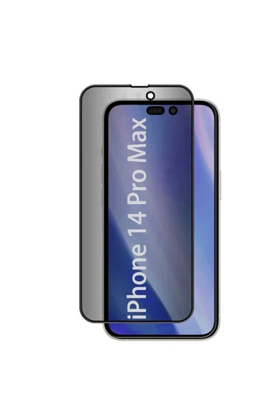 iPhone 14 Pro Max Hayalet Ekran Koruyucu Tam Kaplayan Kavisli Tasarım (Z-KOR-PRİVACY) Siyah ürün görseli 1