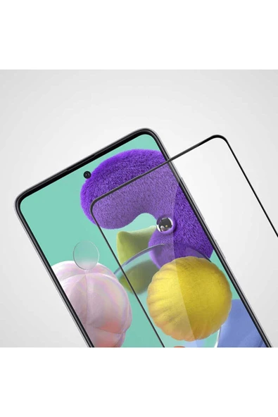 Samsung Galaxy A71 Ekran Koruyucu Kırılmaya Dayanıklı Cam Koruyucu (Muzy-5d) Siyah ürün görseli 1