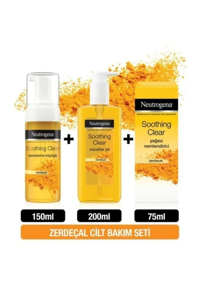 Neutrogena Soothing Clear Micellar Jel Temizleyici 200 ml Köpük 150 ml Yağsız Nemlendirici 75 ml ürün görseli 1