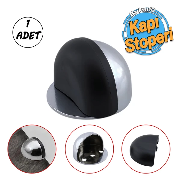 Yarımay Kapı Stoperi Tamponu Vidalı Metal Ağır Kapı Stopu Hızlı Durdurucu Tutucu Krom gümüş ürün görseli 1