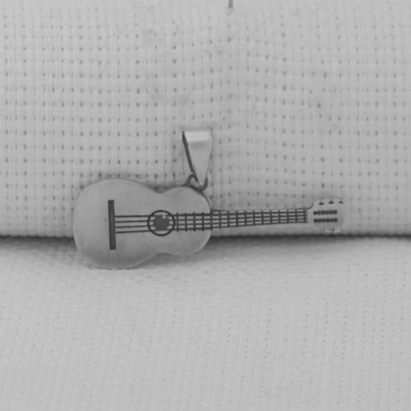 Gitar Tasarımlı 925 Ayar Gümüş Kolye Ucu ürün görseli 1