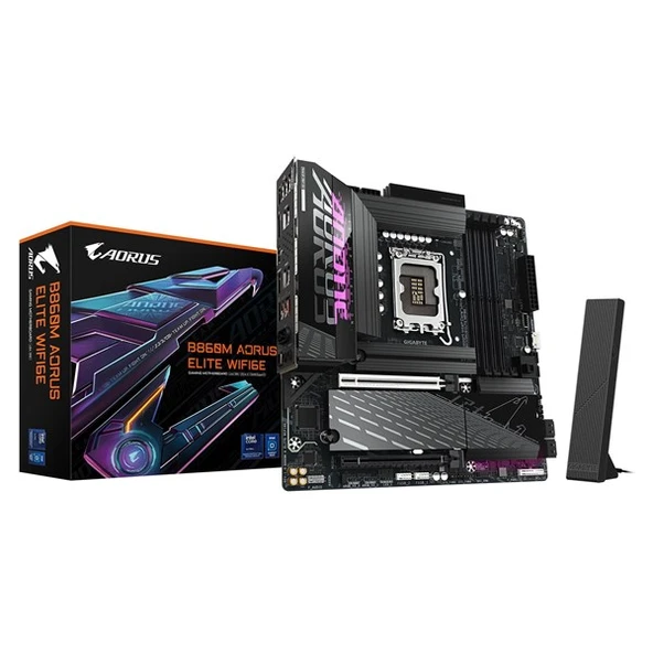 GIGABYTE B860M AORUS ELITE WIFI6E DDR5 HDMI-DP TYPEC PCIE 5.0 1851P mATX ürün görseli 1