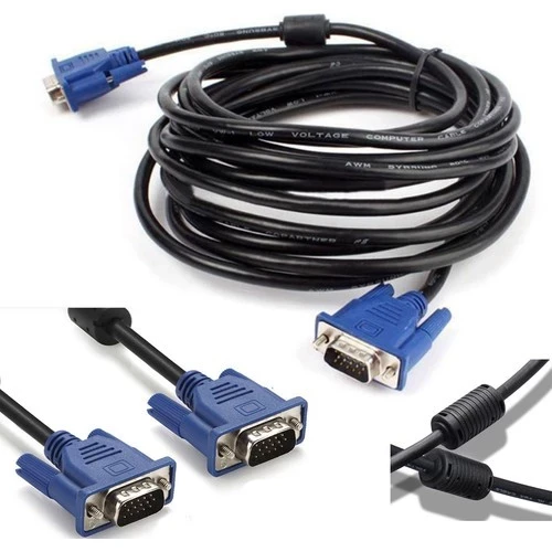10 Metre Orjinal VGA Görüntü Kablosu Projeksiyon Ekran Monitör LCD Tv - 10 Metre  15 PİN A04 ürün görseli 1