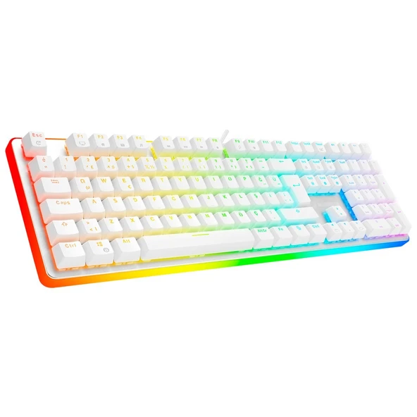 GameBooster G918 Fire Storm RGB Red Switch Kablolu Mekanik Oyuncu Klavyesi Beyaz ürün görseli 1