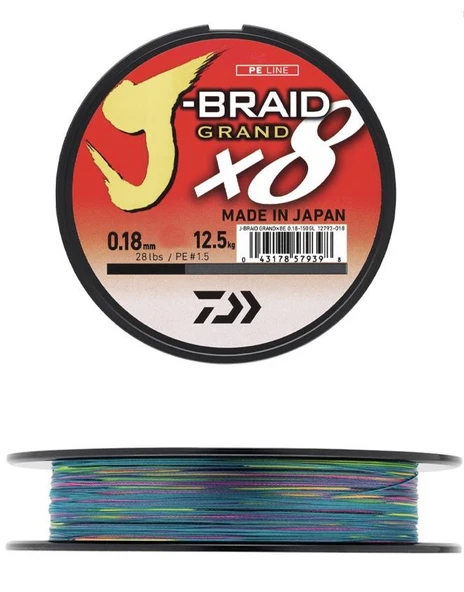 Daiwa JB Grand 8B 300m Multi Color İp Misina 0,24 MM ürün görseli 1