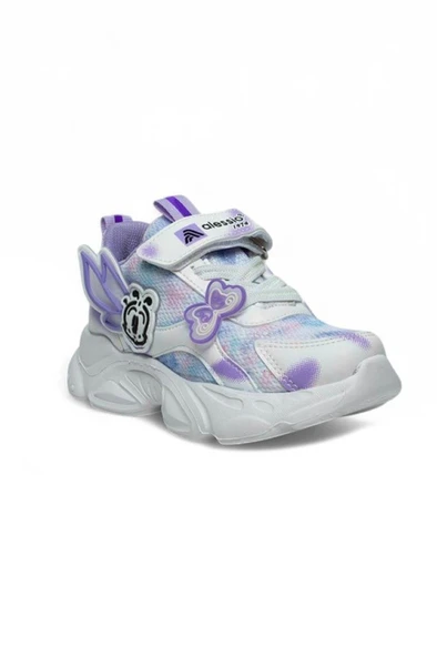 Alessio 034-25 Simli Kelebek Kız Çocuk Sneaker Beyaz Lila 26-30 ürün görseli 1