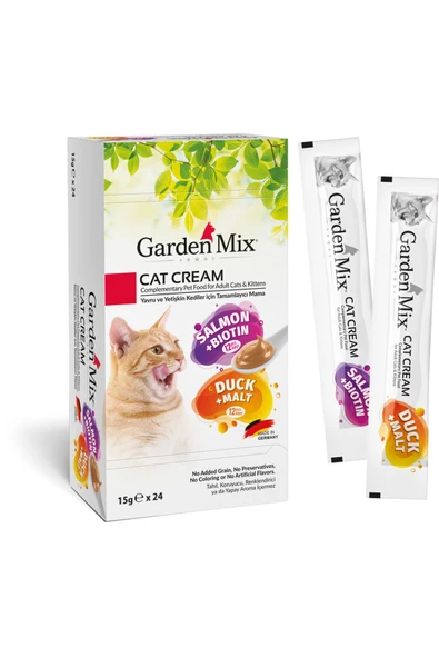 Gardenmix Garden Mix Somonlu ve Ördekli Karışık Sıvı Kedi Ödülü 24X15Gr ürün görseli 1