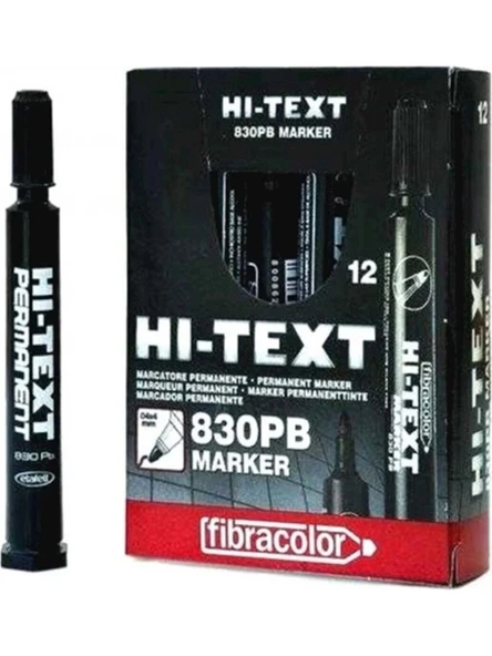 Hi-Text 830PB Yuvarlak Uç Koli Kalemi Siyah 12'li ürün görseli 1