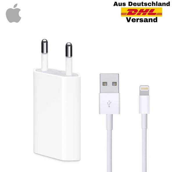 M2 Tec 2'si 1 arada şarj seti Apple iPhone iPod ve iPad modelleri lightning USB-A için şarj kablosu beyaz 5W 1A 100cm ürün görseli 1