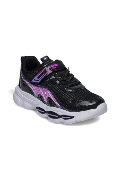 Alessio 010-25 Simli Maskotlu Kız Çocuk Sneaker Siyah Lila 26-30 ürün görseli 1