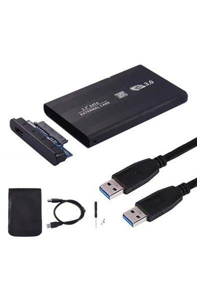 HDD Kutusu Harddisk 2.5 Inç Usb 3.0 Sata Harddisk Hdd Kutusu 5 Gbps Kılıf - Siyah Aluminyum Ssd A16 ürün görseli 1