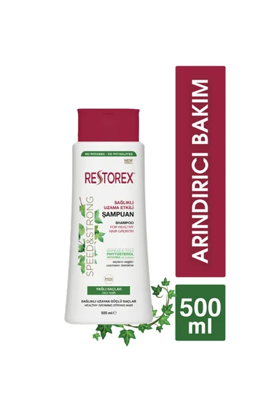 Restorex İnce Telli Yağlı  Saçlar İçin Sağlıklı Uzama Etkili Şampuan 500 ml ürün görseli 1