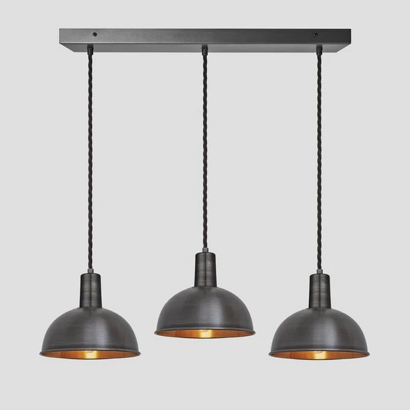 Rsylight Retro Dekoratif Metal Masa Üstü  3 Lü Siyah Rustik Dekoratif Sarkıt Avize 100 cm ürün görseli 1