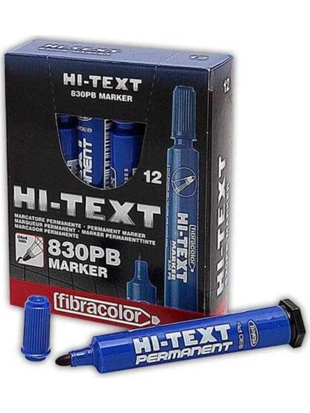 Hi-Text 830PB Yuvarlak Uç Koli Kalemi Mavi 12'li ürün görseli 1