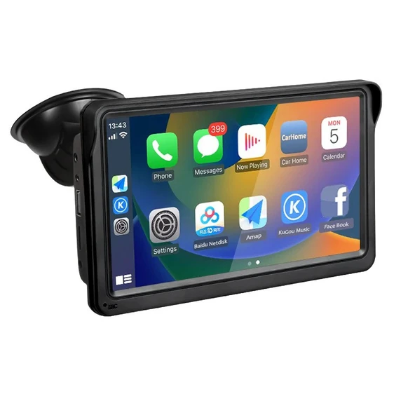 Monozone Carplay Apple-Android Auto Harici Ekran Tak Çalıştır Multimedya Kablosuz Oto Carplay 7inç ürün görseli 1