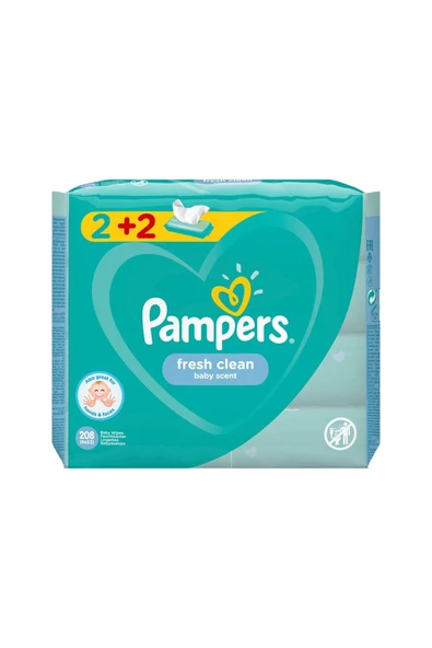 Prima Pampers Baby Yenidoğan Fresh Clean Islak Havlu 52x4 Adet 208 Yaprak 4'lü Set ürün görseli 1
