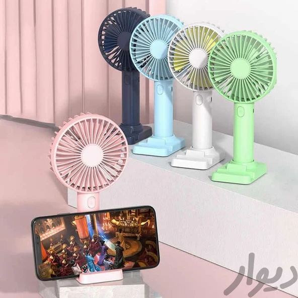 Taşınabilir Yeşil Mini Şarj Edilebilir El Fanı 3 Dişli Ayarlanabilir Masa Üstü Telefon Tutucu ürün görseli 1