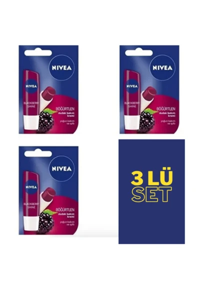 NIVEA Lıp Dudak Kremi Böğürtlen 3'lü Set ürün görseli 1