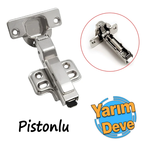Yarım Deve Frenli Pistonlu Dolap Kapak Menteşesi Yavaşlatıcı Tas Menteşe ürün görseli 1