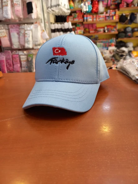 salarticaret Çocuk Bebe mavi renk Türkiye Nakışlı Şapka ürün görseli 1