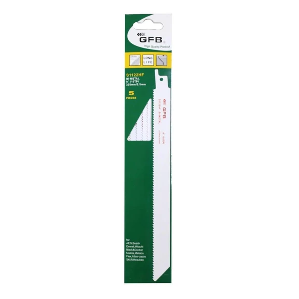 GFB S1122HF Bimetal Panter Testere Bıçağı 5li Paket ürün görseli 1