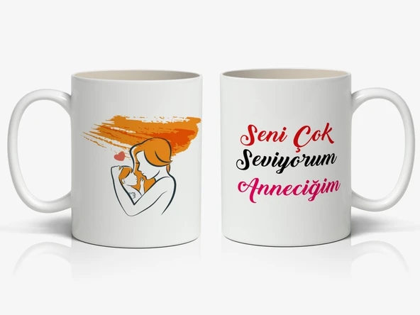 Seni Çok Seviyorum Anneciğim Yazılı 1 Adet Anneye Sevgi Dolu Bir Hatıra Anneler Günü Hediyelik Kupa Mod1 ürün görseli 1