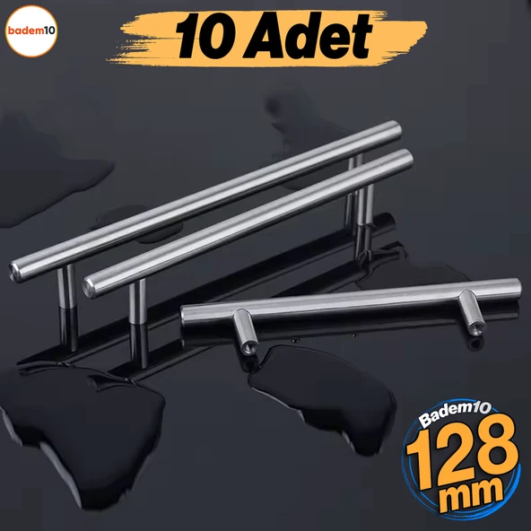 Pürüzsüz 128 mm İnox Metal 10 Adet Dolap Dolabı Mobilya Mutfak Çekmece Kapak Kulbu Kulpu Kulpları ürün görseli 1
