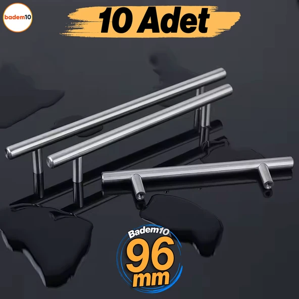 Pürüzsüz 96 mm İnox Metal 10 Adet Mobilya Mutfak Çekmece Dolap Dolabı Kapak Kulbu Kulpu Kulpları ürün görseli 1