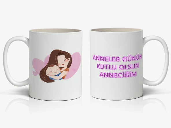 Anneler Günün Kutlu Olsun Anneciğim Yazılı 1 Adet Annelerin Kalbini Isıtacak Tasarım Hediyelik Kupa ürün görseli 1
