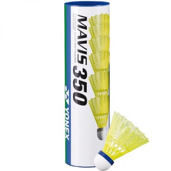 Yonex Mavis 350 (6'lı) Sarı Badminton Topu - Mavi Bant ürün görseli 1