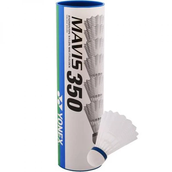 Yonex Mavis 350 (6'lı) Beyaz Badminton Topu - Mavi Bant ürün görseli 1