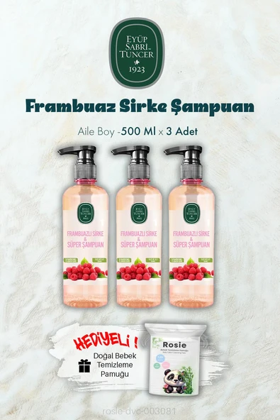 500 ML Frambuaz Sirke Şampuan X 3 ve ROSIE Hediyeli ürün görseli 1