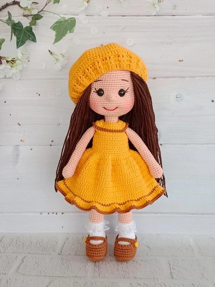Şapkalı Fatoş Bebek Amigurumi Organik Oyuncak ürün görseli 1