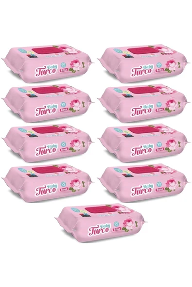 Baby Turco Islak Havlu 90 Yaprak Gül/rose 9 Lu Set 810 Yaprak ürün görseli 1