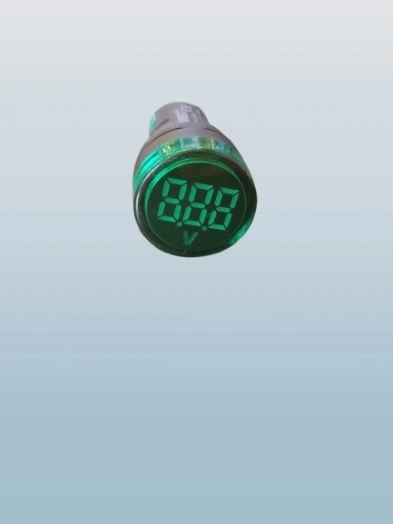 GWEST 24v-550v Voltmetreli YEŞİL Sinyal Lambası 220v Göstergeli 22mm ürün görseli 1