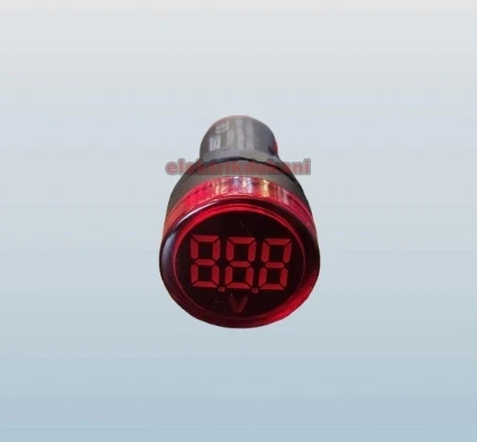 GWEST 24v-550v Voltmetreli KIRMIZI Sinyal Lambası 220v Göstergeli 22mm ürün görseli 1