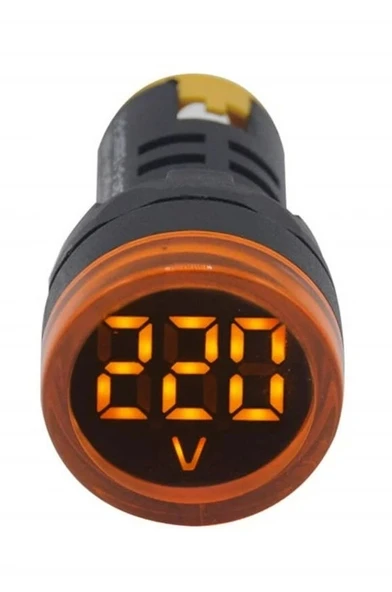 GWEST 24v-550v Voltmetreli SARI Sinyal Lambası 220v Göstergeli 22mm ürün görseli 1