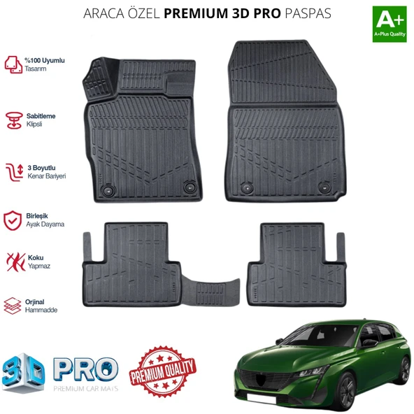 PEUGEOT 301 ARACA ÖZEL 3D PASPAS 2021 2022 2023 2024 2025 ürün görseli 1