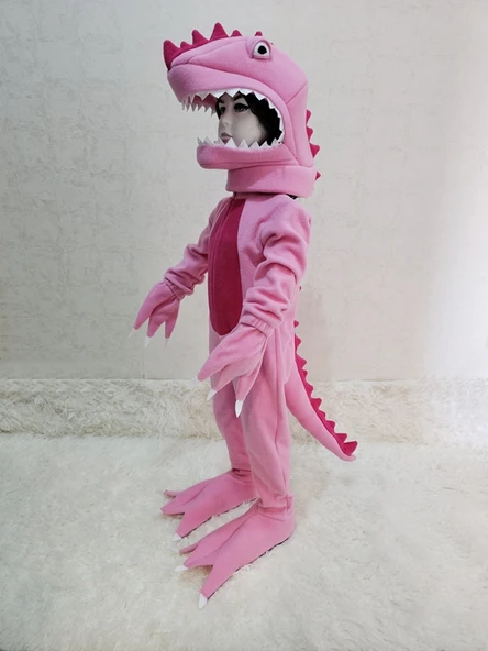 T-Rex Dinozor Kostümü Pembe - Resim 3