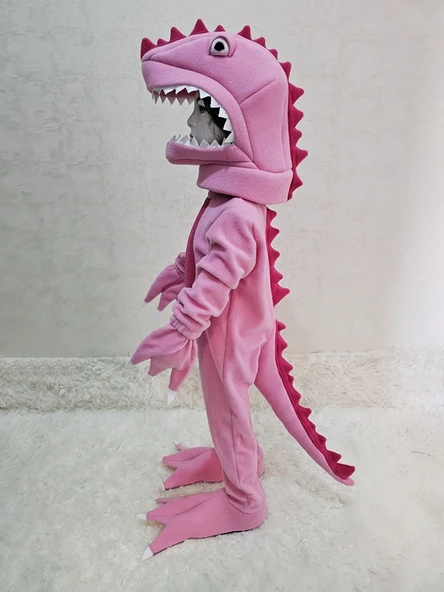 T-Rex Dinozor Kostümü Pembe - Resim 2