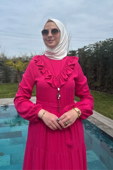 Jale Elbise Pembe - Resim 2