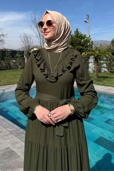 Jale Elbise Haki - Resim 6