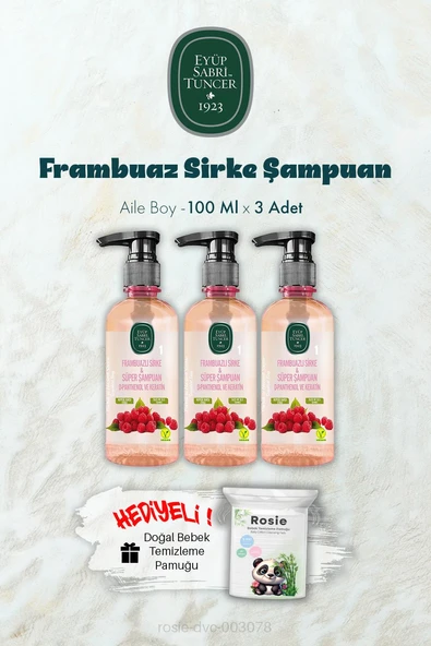 100 ML Frambuaz Sirke Şampuan X 3 ve ROSIE Hediyeli ürün görseli 1