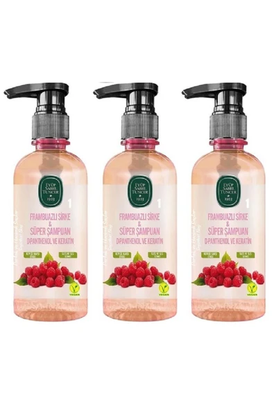Eyüp Sabri Tuncer Frambuazlı Sirke Süper Şampuan 300 ml (100 ML X 3) ürün görseli 1