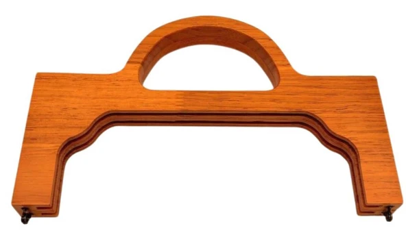 Çanta Aksesuar 25 cm Koyu Ton Ahşap Burs Tutmalı ürün görseli 1
