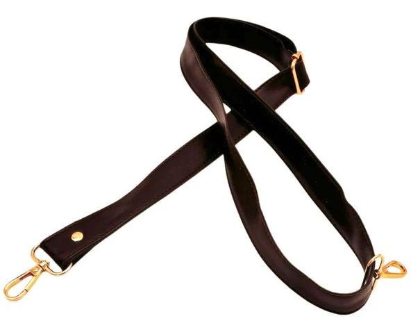 Çanta Aksesuar 120x3 cm Ayarlanabilir Koyu Kahve Çanta Sapı Light Gold Metalli ürün görseli 1