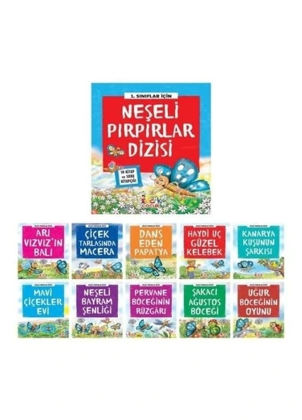 NEŞELİ PIRPIRLAR DİZİSİ 1.SINIF K BOY 10 KİTAP ürün görseli 1