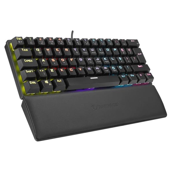 Rampage ALLY K11 Siyah Rainbow Q Gaming Oyuncu Klavye Bilek Destekli Red Switch ürün görseli 1